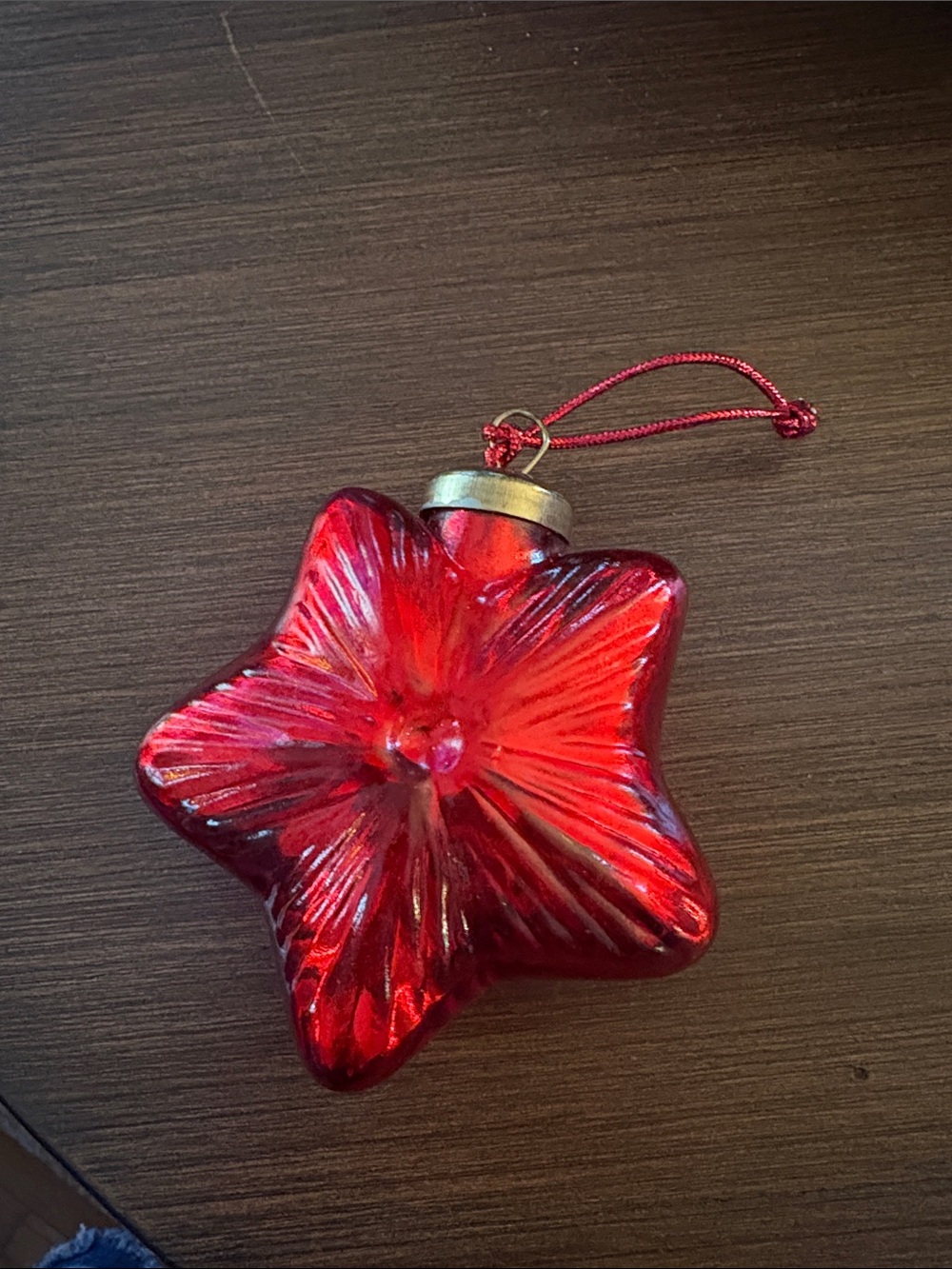 Red Glass Star Ornament